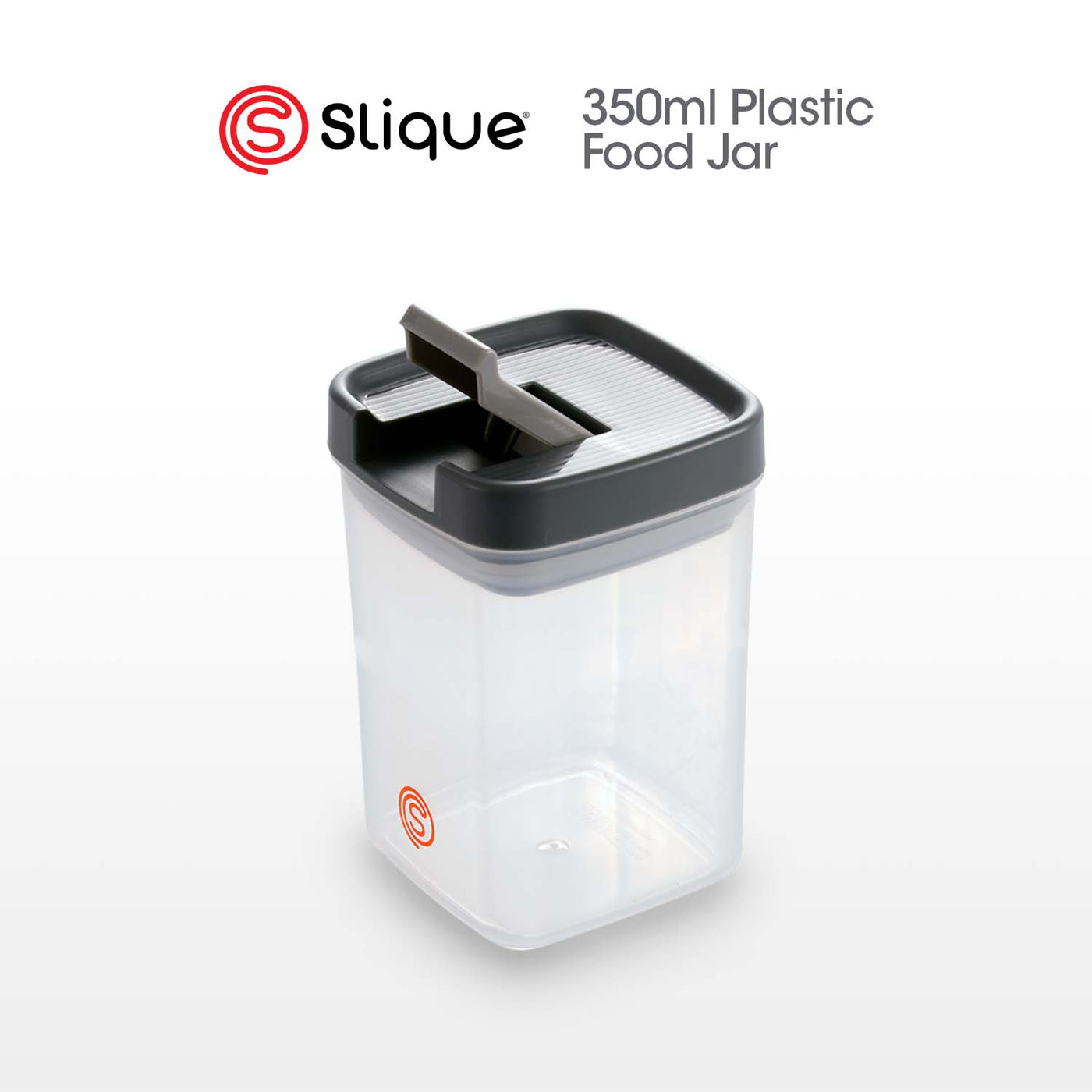 SLIQUE Premium PP Square Food Container 350ml|0.35L Airtight (Gray)