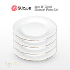 Signature by SLIQUE Opal Dinnerware sets | dinner plate | dessert plate | deep plate | dinner bowl - Extra Strong | Chip resistant | Outsanding whiteness