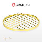 SIGNATURE by Slique Premium Kitchen Rack Metal Trivet | Napkin Holder | Fruit Basket | Utensil Holder | Tissue Roll Holder | Mug Rack | Pastry Stand - Gold Electroplate