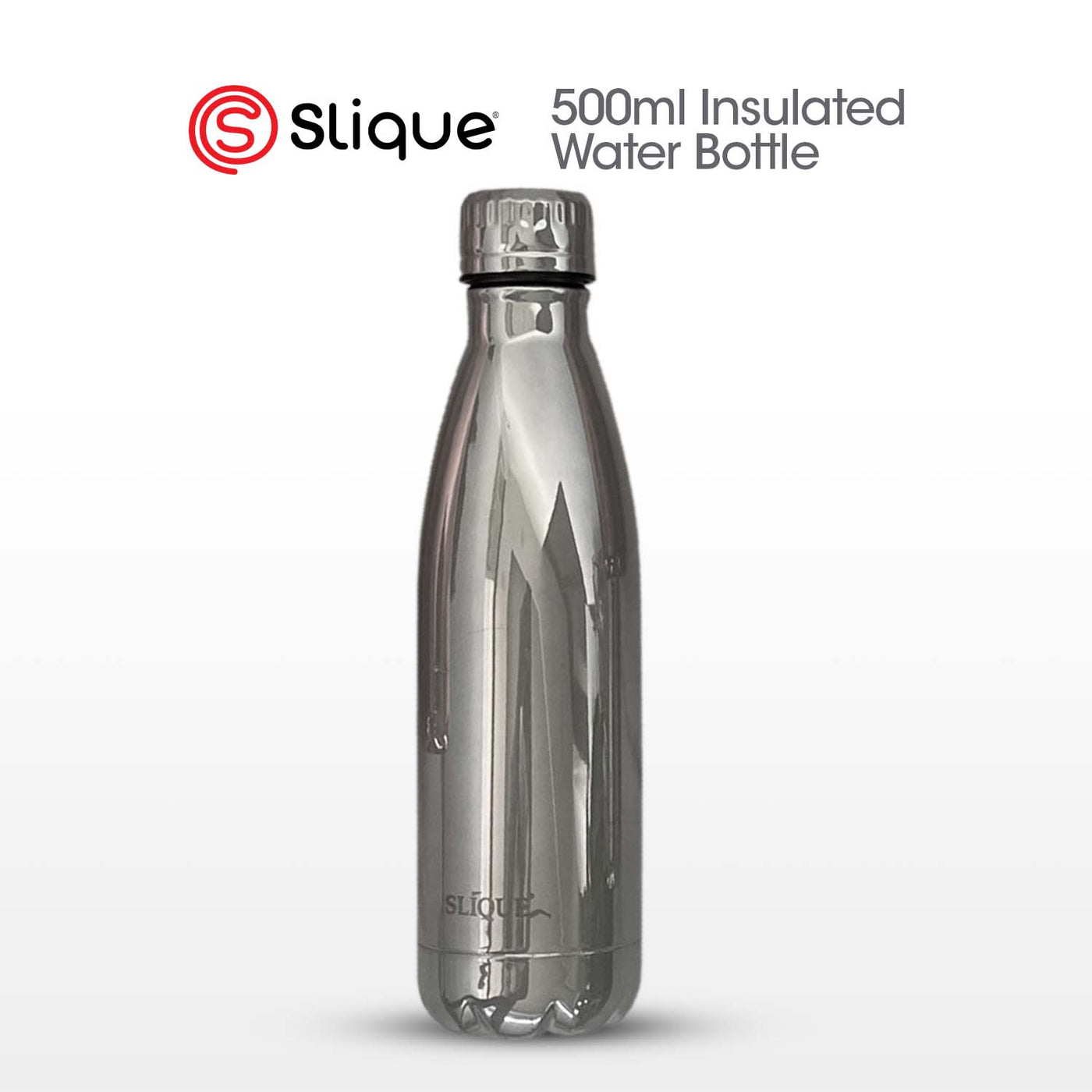 SLIQUE Stainless Steel UV Finish Insulated Water Bottle 500ml (Silver)