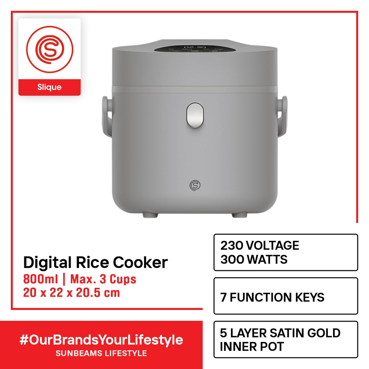 Slique Rice Cooker SLIQUE Rice Cooker Perfect for Home and Kitchen Dining – Sunbeams Lifestyle
