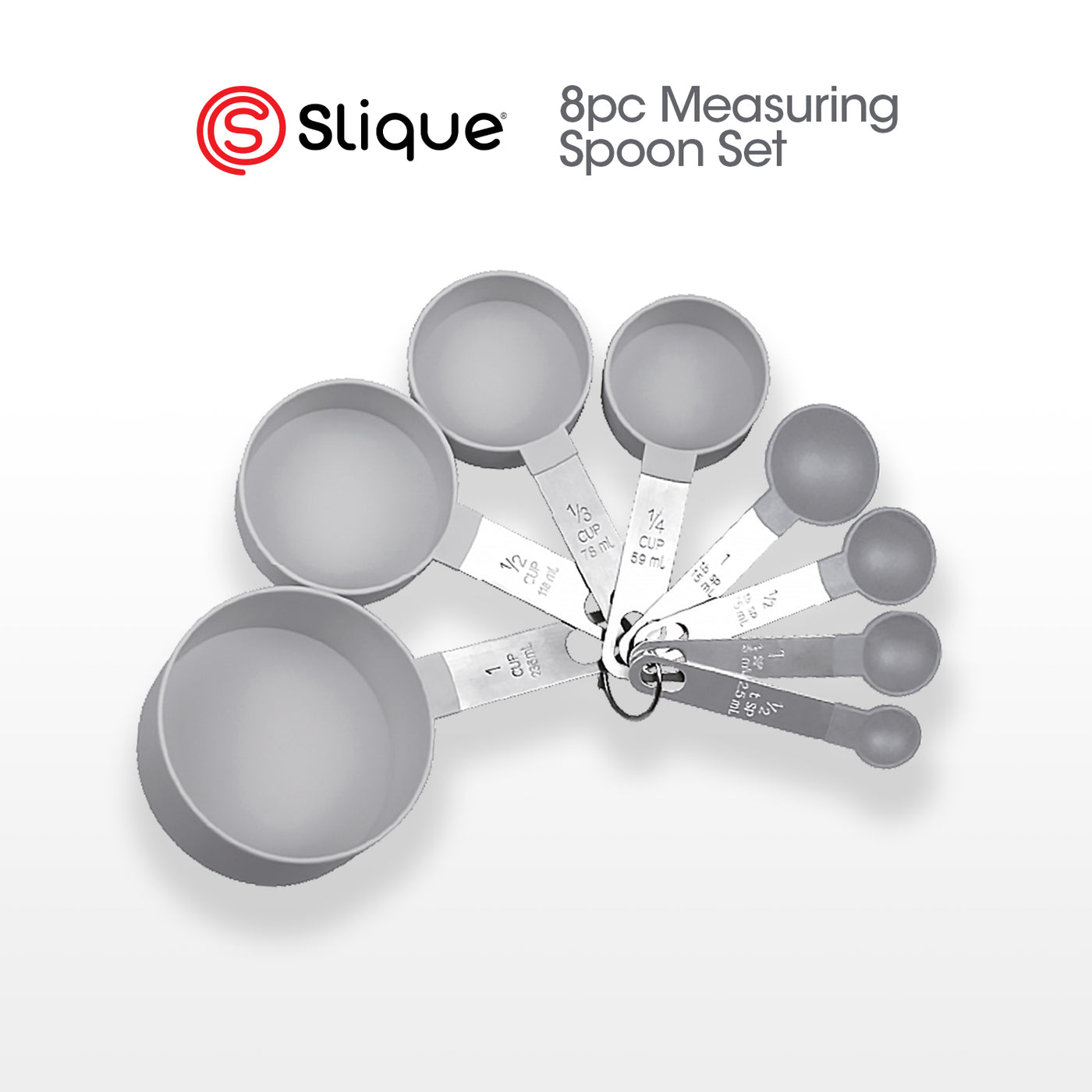 SLIQUE Premium Stackable, Compact Measuring Cup & Spoon Set Set of 8