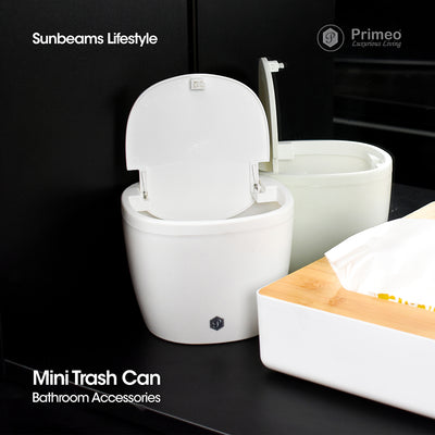 PRIMEO Premium Mini Waste Bin16.6x15.8x12.3cm Modern Italian Design Amazing Gift Idea For Any Occasion!