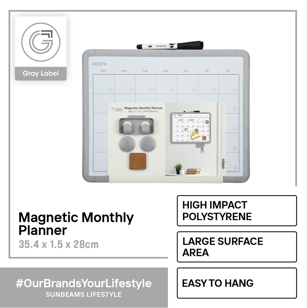 Gray Label Premium Monthly Planner Magnetic