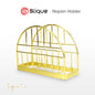 SIGNATURE by Slique Premium Kitchen Rack Metal Trivet | Napkin Holder | Fruit Basket | Utensil Holder | Tissue Roll Holder | Mug Rack | Pastry Stand - Gold Electroplate