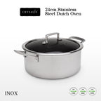 CRYSALIS INOX Stainless Steel Cookware Collection - Honeycomb Non-Stick Frypan, Saucepan, Dutch Oven, Wok Pan