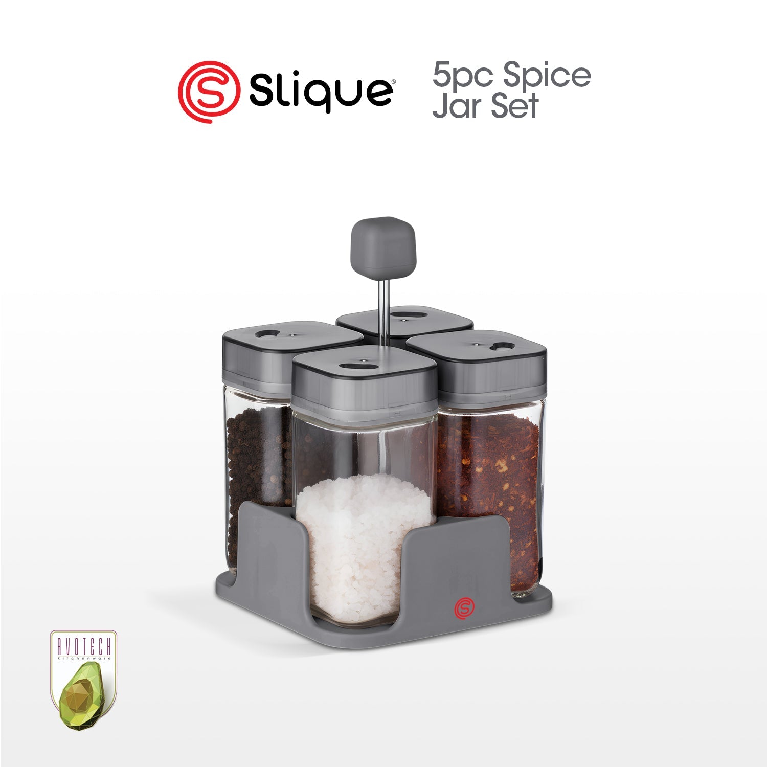 Slique AVOTECH Condiment Set Collection Oil Dispenser Spice Jars Salt & Pepper Set Kitchen Organizer