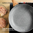 SLIQUE Avotech Marble Non-Stick Cookware – Fry Pan, Saucepan & Dutch Oven (16–28cm) | Induction Base | Scratch-Resistant Coating