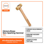 REALSTEEL Non-Sparking Hammer Hickory Brass 20oz