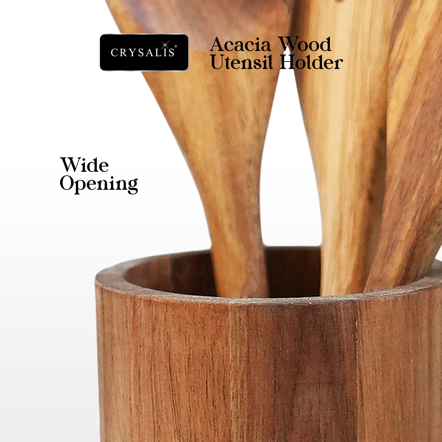 CRYSALIS Acacia Wood Utensil Holder