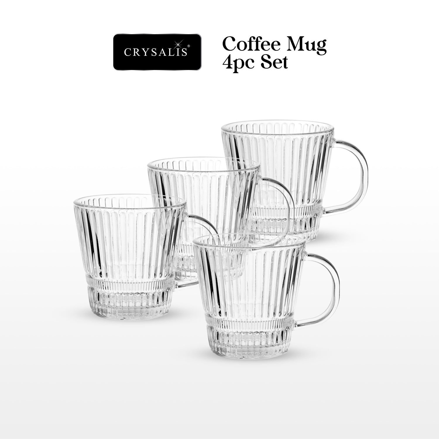 Crysalis Linear Glassware Collection Dinner Plates Bowls Coffee Mugs Glass Cups Set