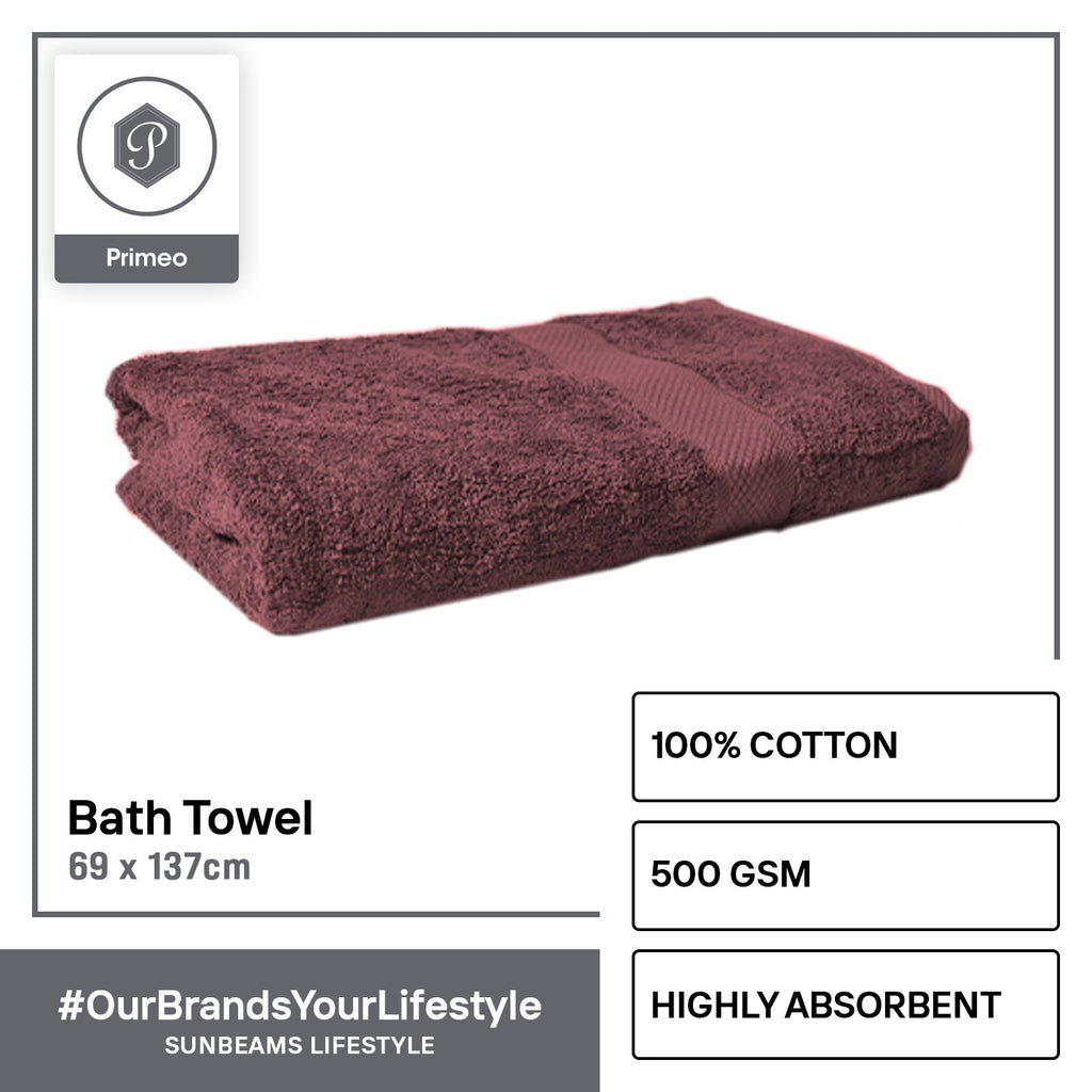 INFINITE by PRIMEO 100% Cotton Bath Towel Ring Spun 500gsm