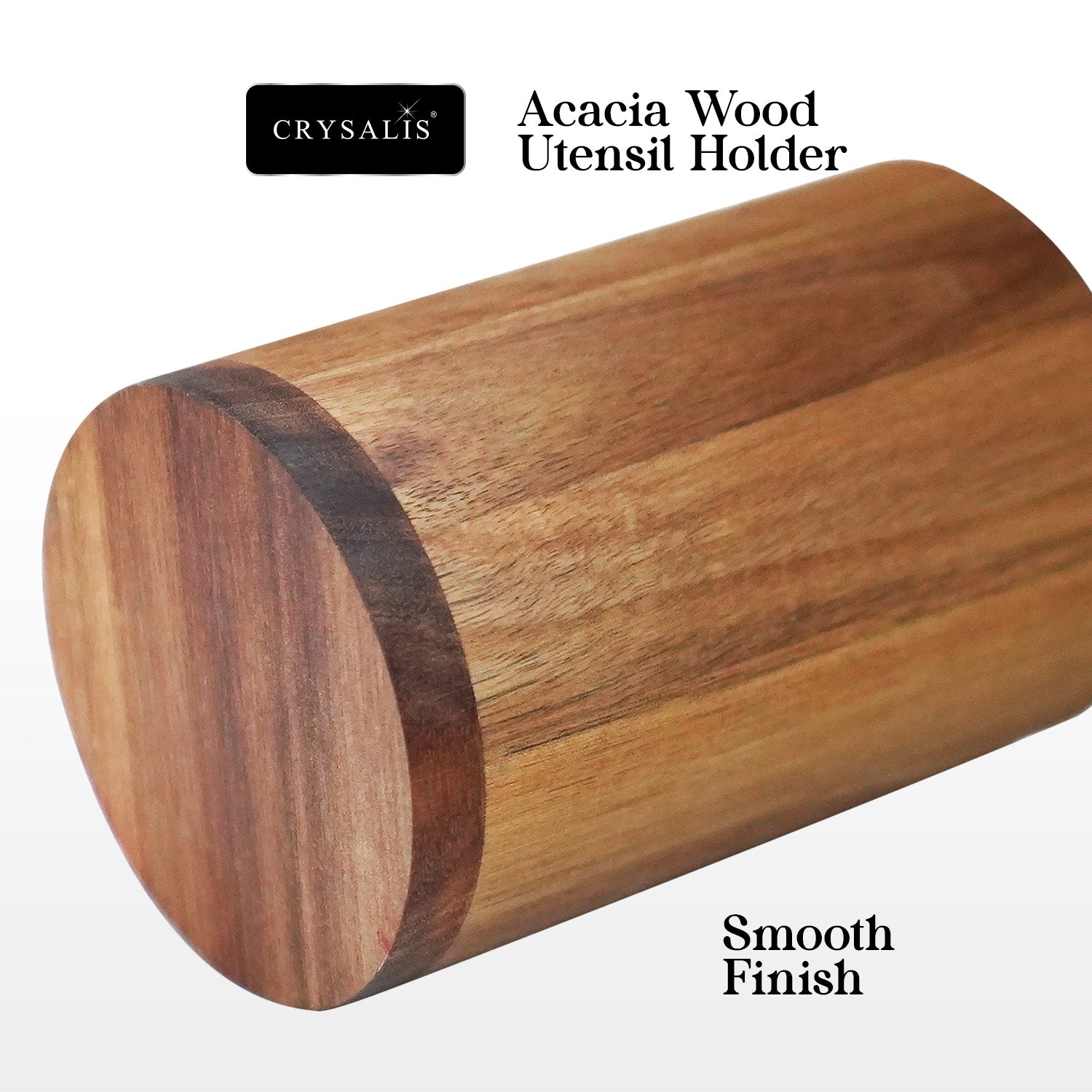 CRYSALIS Acacia Wood Utensil Holder