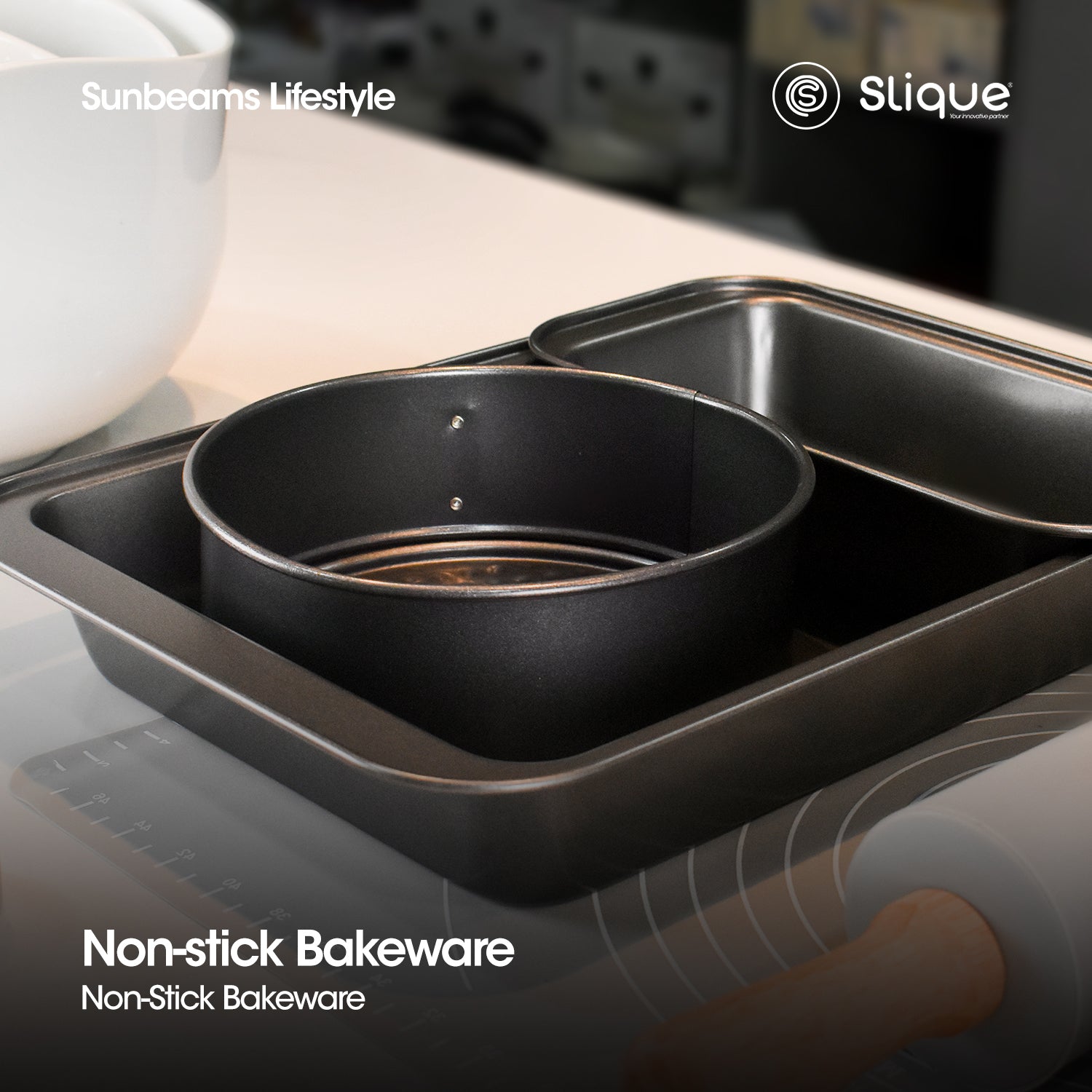 SLIQUE Premium Non-Stick Pan Set of 3
