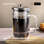 CRYSALIS Coffee Press Crystal Clear Double Wall 350ml/600ml/1L