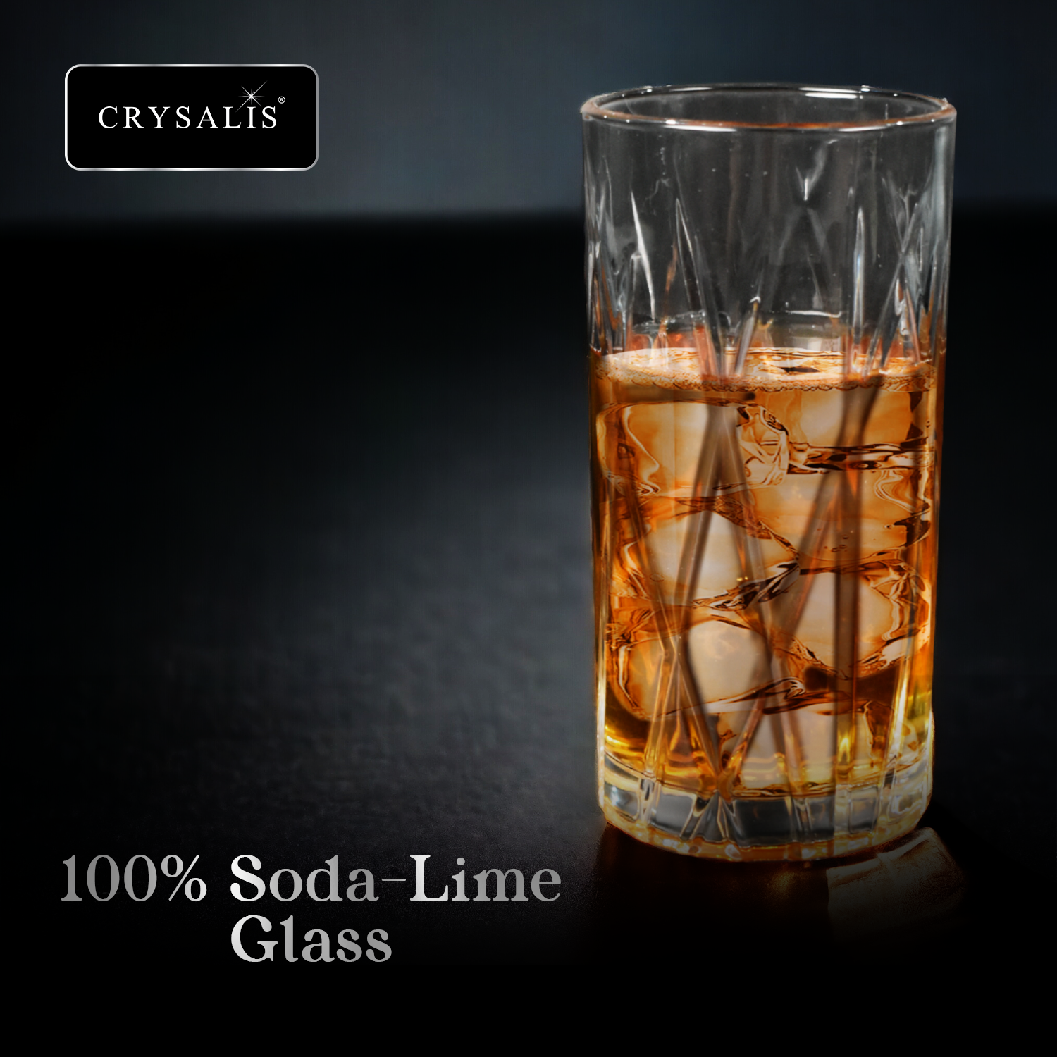 CRYSALIS Royalty Highball Glass 4pcs Set 390ml | 14oz