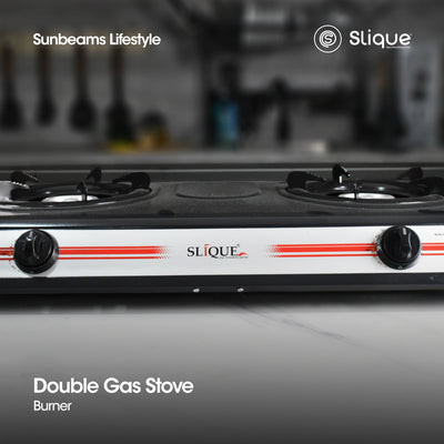SLIQUE Premium Non-Stick Double Gas Burner Auto Ignition