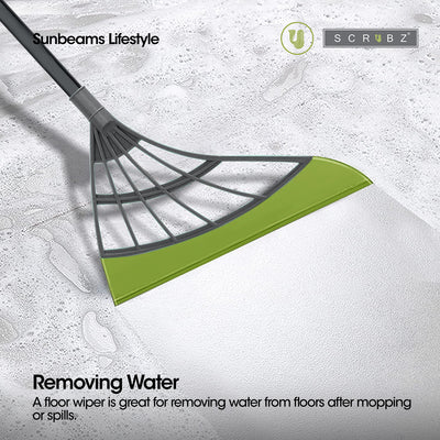 SCRUBZ Premium Floor Wiper, Rubber Blade/Foam Floor Sweeper, Magic Broom, Car Wiper, Bathroom Wiper with Easy Grip Handle - Heavy Duty Cleaning Essentials