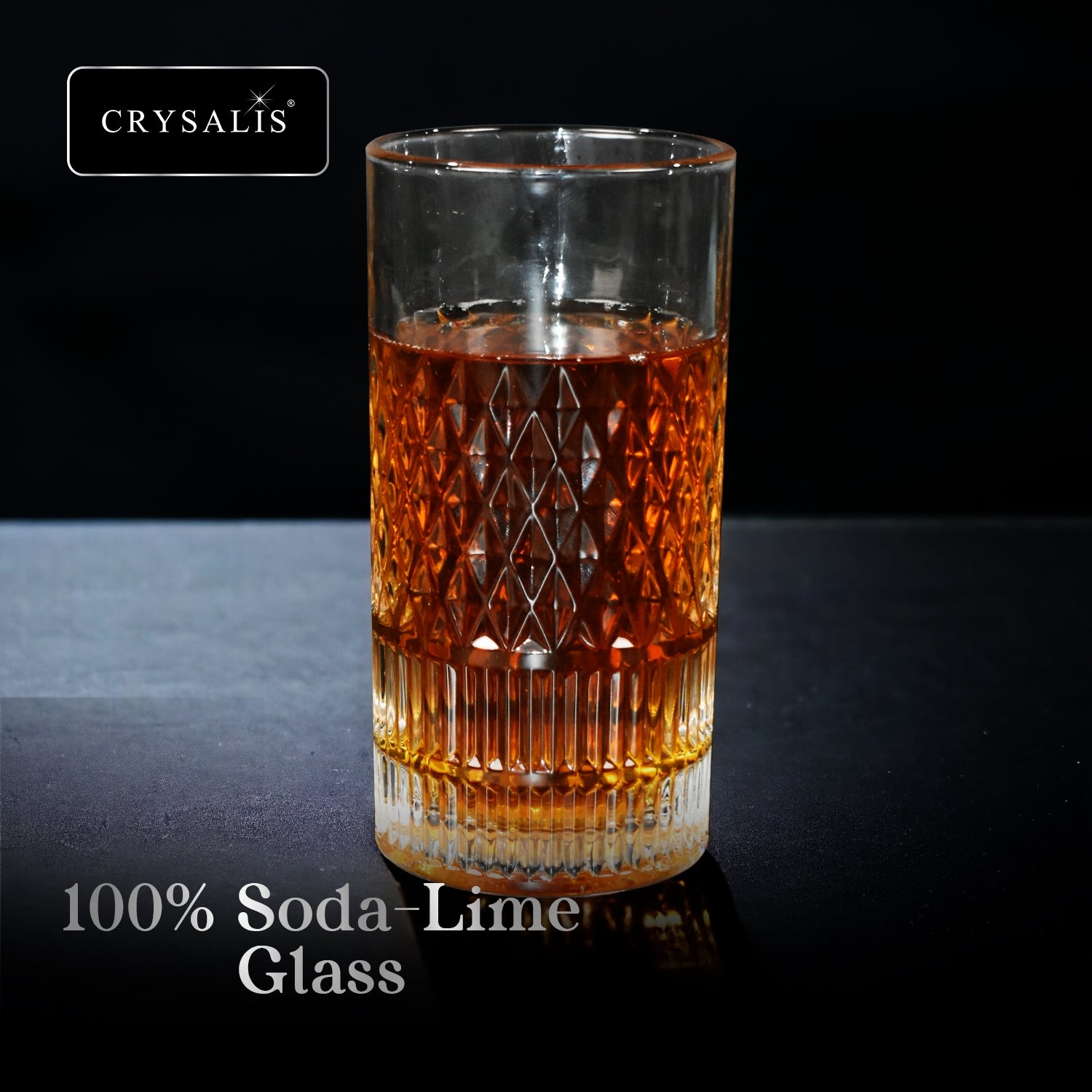 CRYSALIS Royalty Highball Glass 4pcs Set 390ml | 14oz