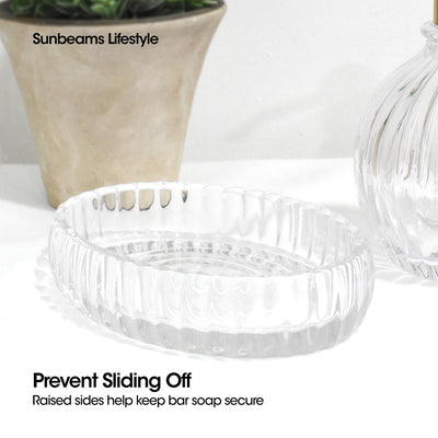 PRIMEO Glass Soap Dish 13.8x10x3 cm Amazing Gift Idea For Any Occasion!