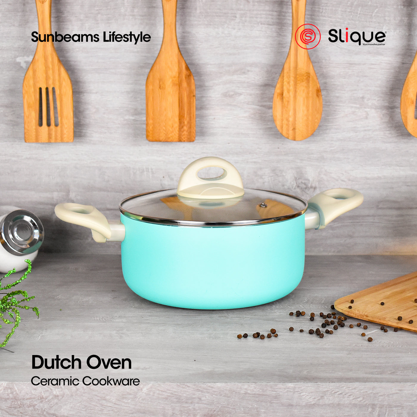 SLIQUE Premium Ceramic Dutch Oven 20cm/24cm