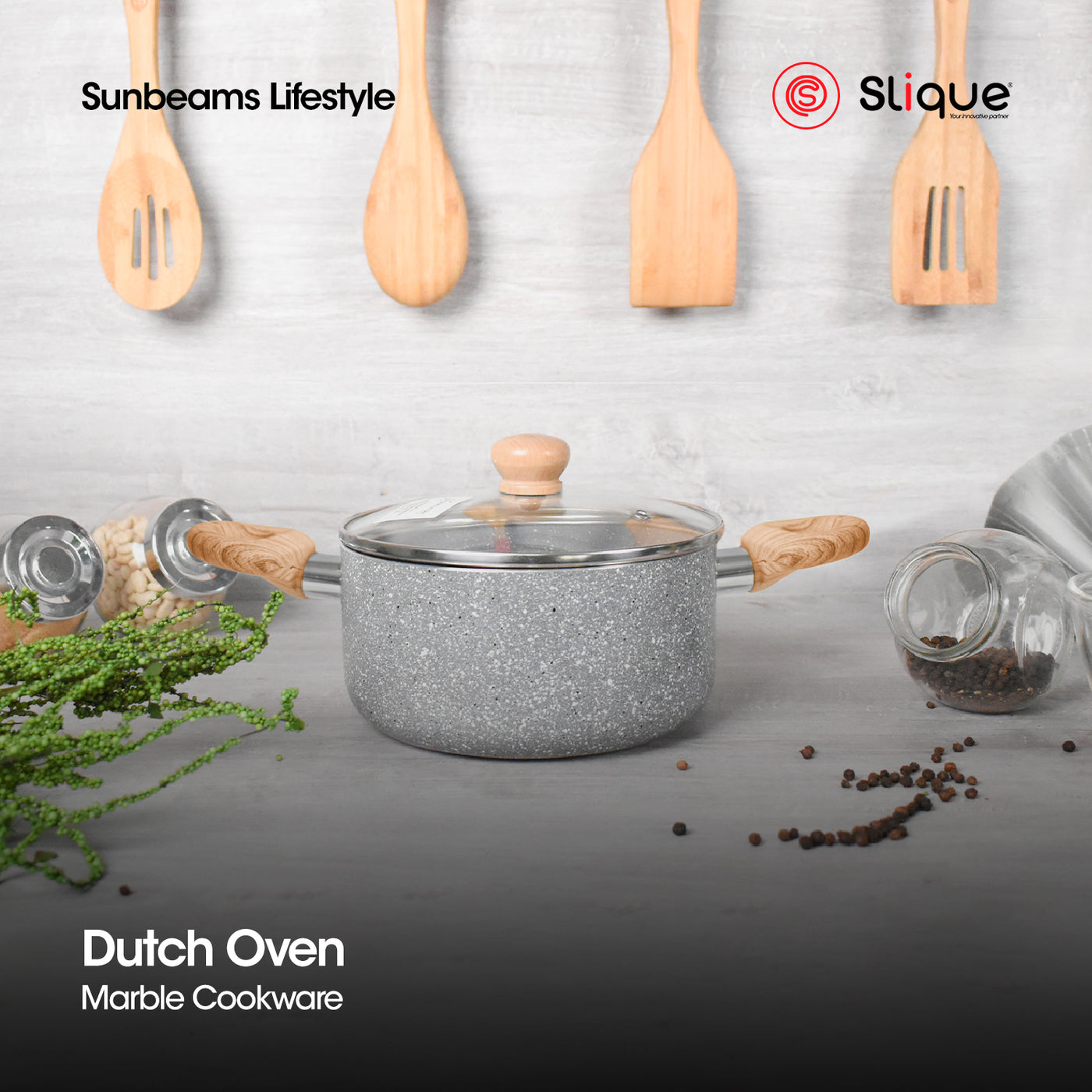 SLIQUE Premium Marble Dutch Oven 20cm