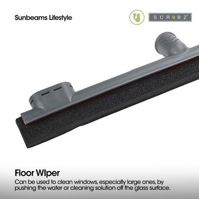 SCRUBZ Premium Floor Wiper, Rubber Blade/Foam Floor Sweeper, Magic Broom, Car Wiper, Bathroom Wiper with Easy Grip Handle - Heavy Duty Cleaning Essentials