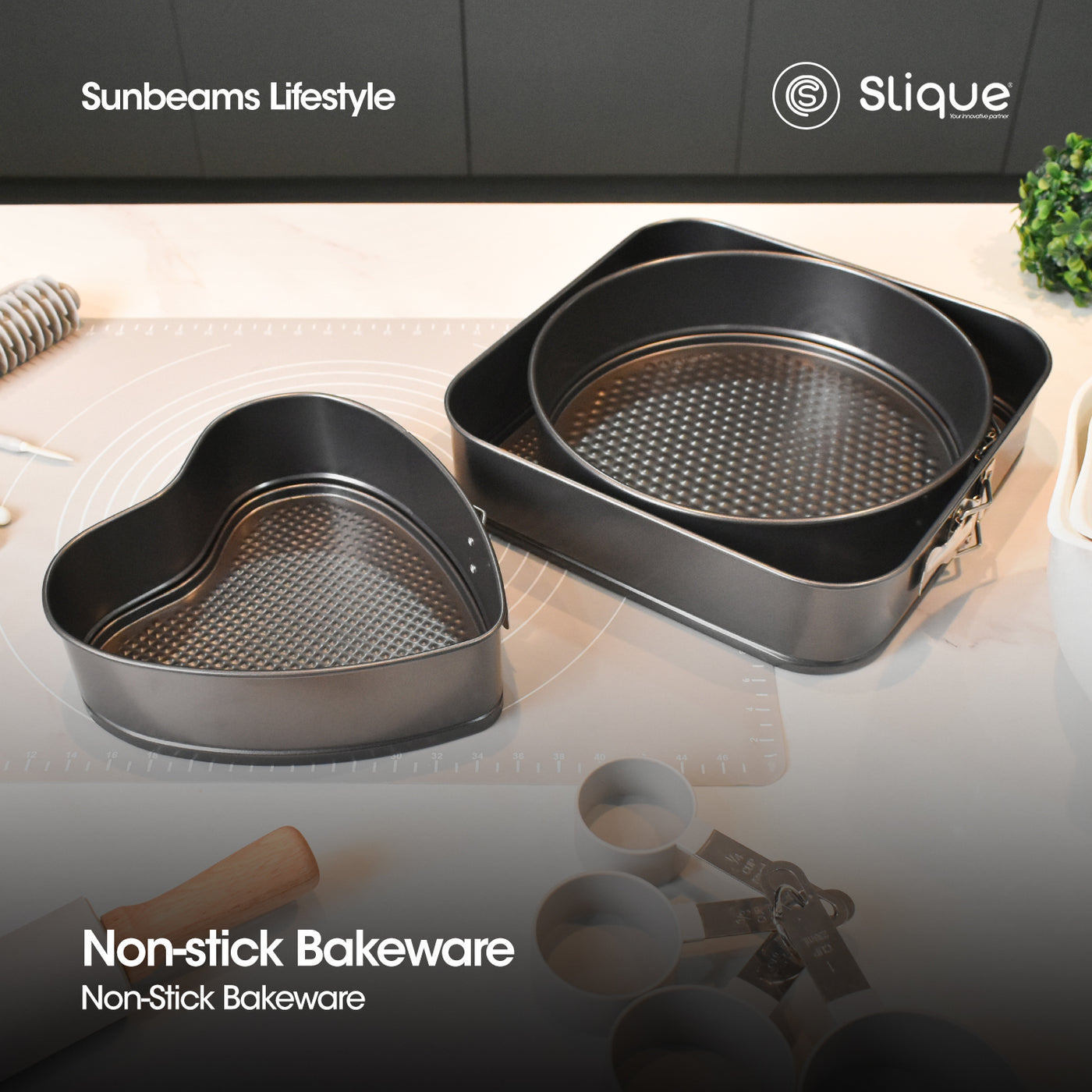 SLIQUE Nonstick Baking Pan 3pcs Set