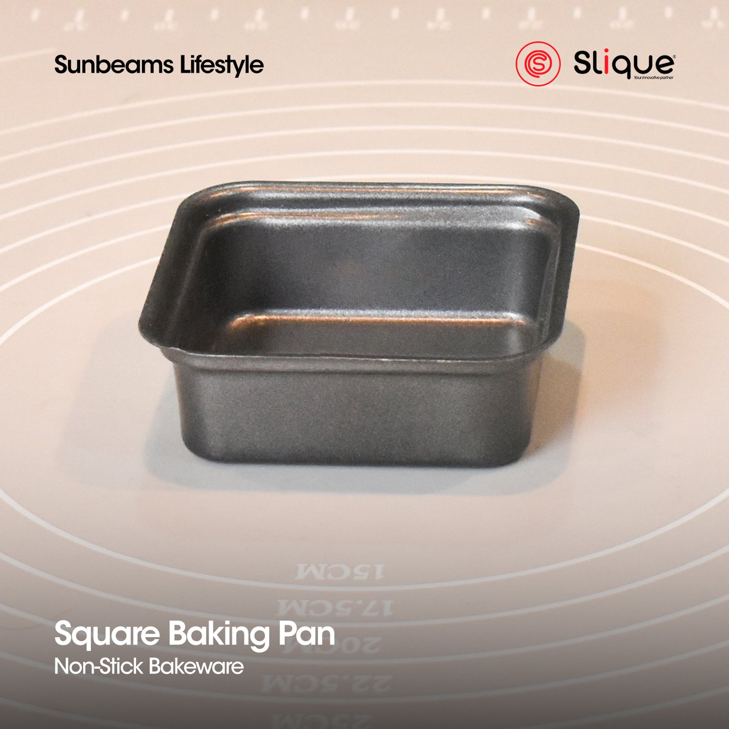 SLIQUE Premium Non-Stick Square Muffin Pan Oven Safe 7.6x7.6x2.6cm