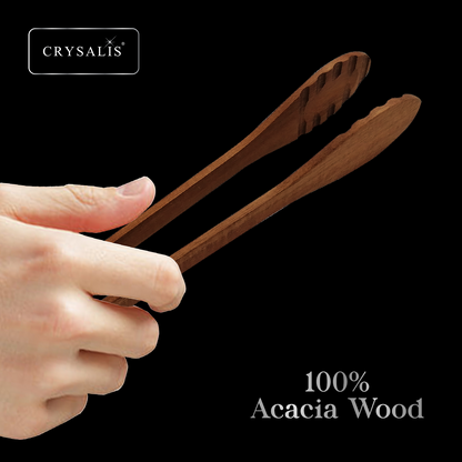 CRYSALIS PREMIUM Food Tong Food Utensils Cooking Tools - Acacia Wood