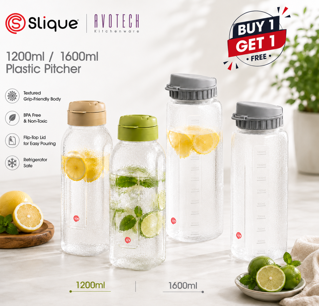 Slique Avotech Fridge Bottle Water Pitcher Set BPA-Free Leakproof Cold Beverage Jug