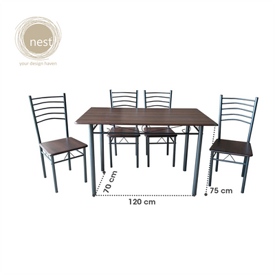 NEST DESIGN LAB Dining Table Set 4 Seater 120x70x75cm Condo Living Modern Italian Design Amazing Gift Idea For Any Occasion!