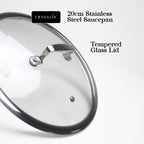 CRYSALIS INOX Stainless Steel Cookware Collection - Honeycomb Non-Stick Frypan, Saucepan, Dutch Oven, Wok Pan