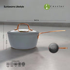 Cuzzine by Slique Forged Frypan Wok pan Sauce Pan Dutchoven with Tempered Glass Lid