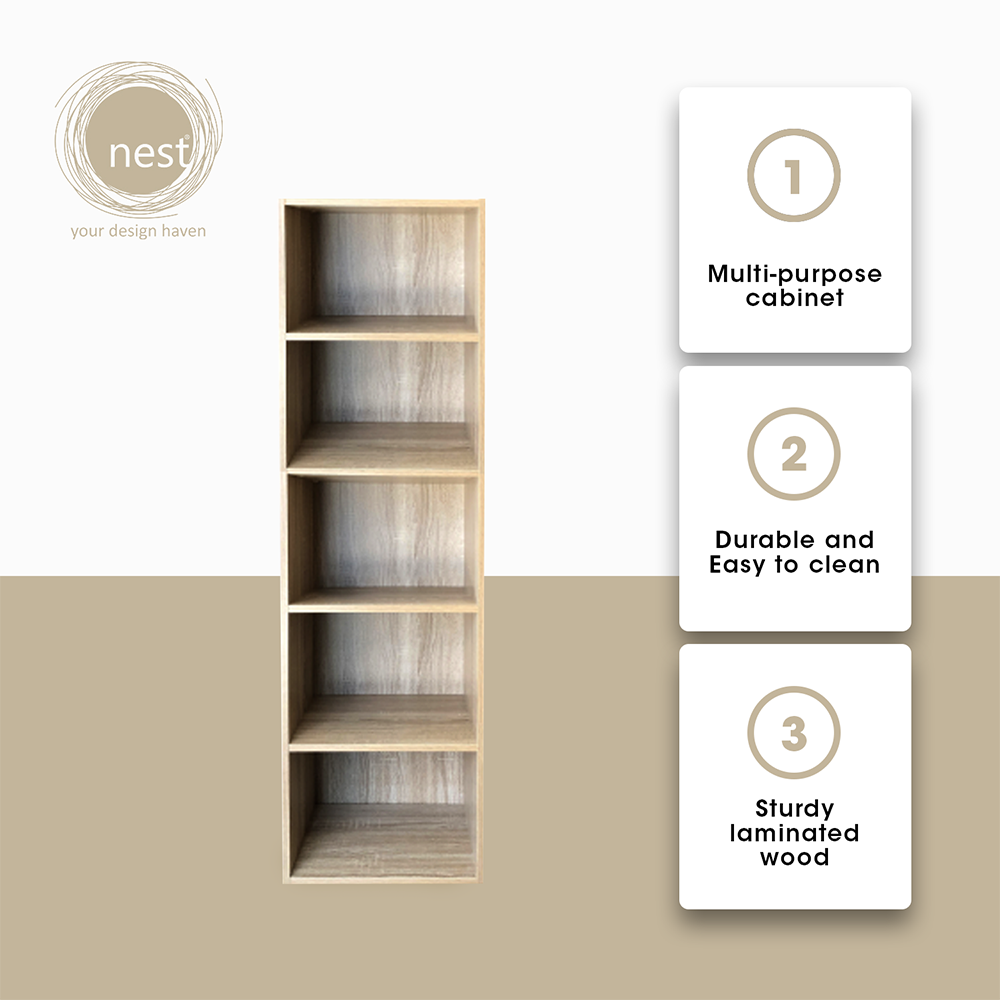NEST DESIGN LAB Premium 5 Layer Display Shelf - Walnut