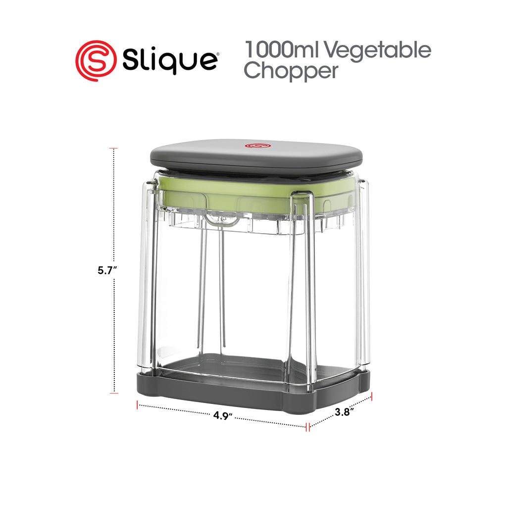 Slique AvoTech 1000ml Push Down Vegetable Chopper — Multi-Function Dicer, Onion & Fruit Cutter Kitchen Tool