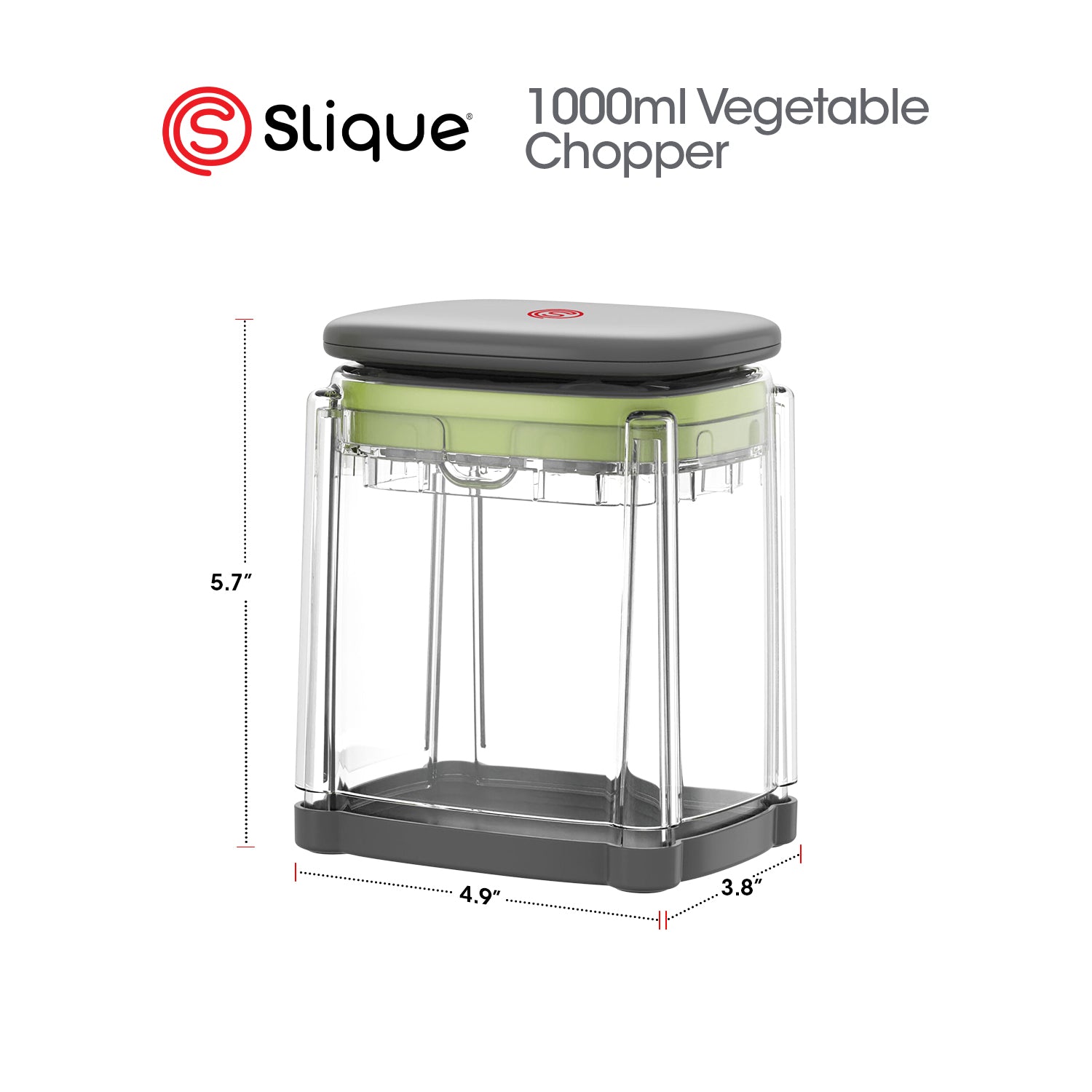 Slique AvoTech 1000ml Push Down Vegetable Chopper — Multi-Function Dicer, Onion & Fruit Cutter Kitchen Tool