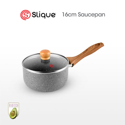 SLIQUE Avotech Marble Non-Stick Cookware – Fry Pan, Saucepan & Dutch Oven (16–28cm) | Induction Base | Scratch-Resistant Coating