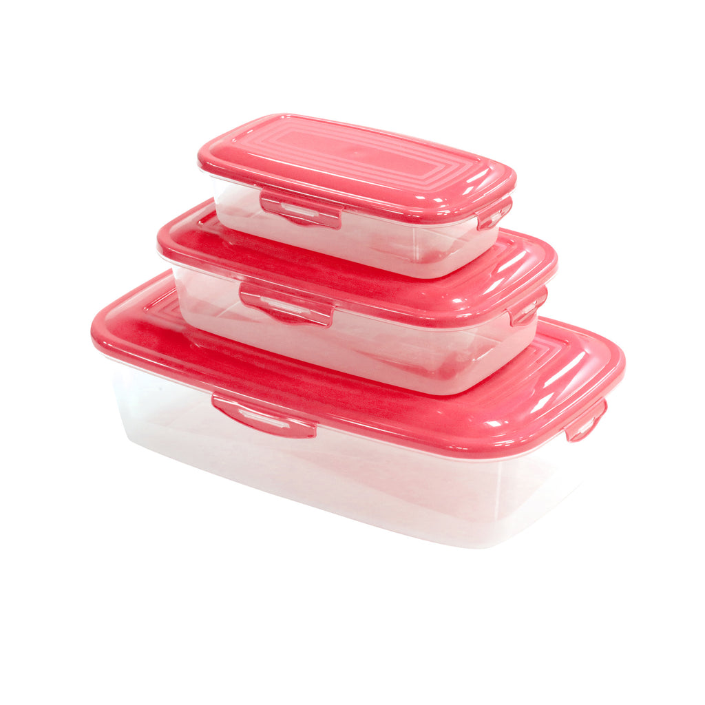 OSH Rectangle Food Container 3-Piece Set 34x21x11.5cm