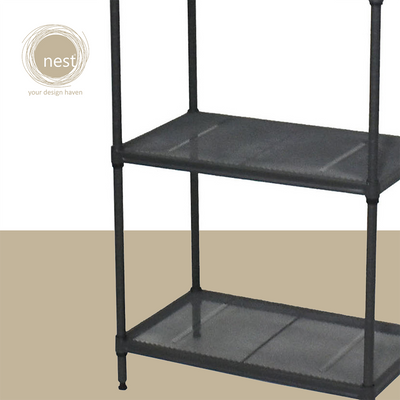 Nest Design Lab Premium | Heavy duty | Durable Mini Steel Rack Multi-purpose Black Amazing Gift Idea For Any Occasion! 4 Layer 60 x 35 x 12 cm