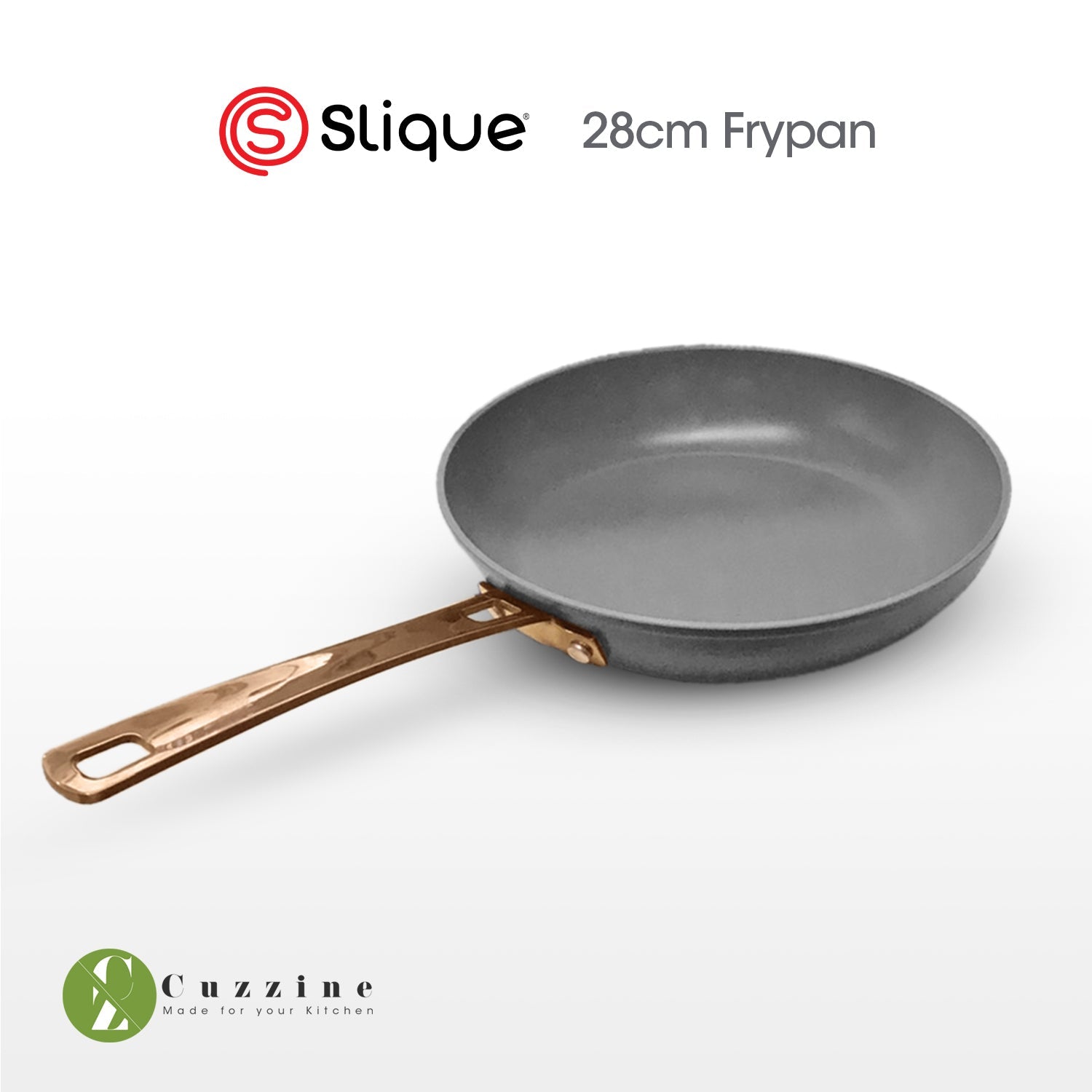 Cuzzine by Slique Forged Frypan Wok pan Sauce Pan Dutchoven with Tempered Glass Lid