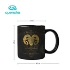 Quencha 325ml Chip Resistant Coffee Mug with Zodiac Design Porcelain Coffee Cup