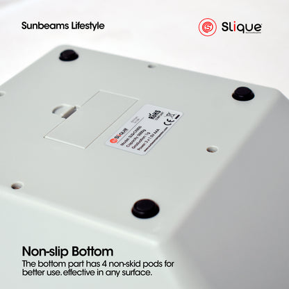 Slique Digital Kitchen Weighing Scale Tempered Glass White High Precission