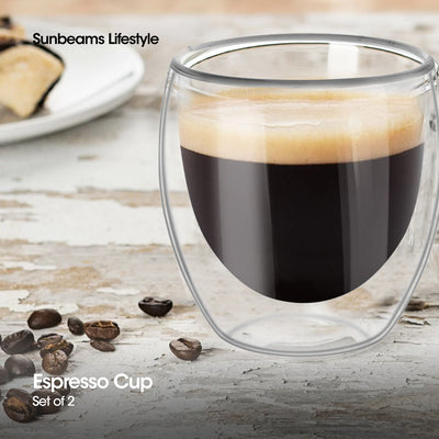 CRYSALIS Premium Coffee Cup Double Wall 80ml Set of 2
