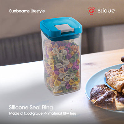 SLIQUE Premium PP Square Food Container 650ml (Aqua Green)