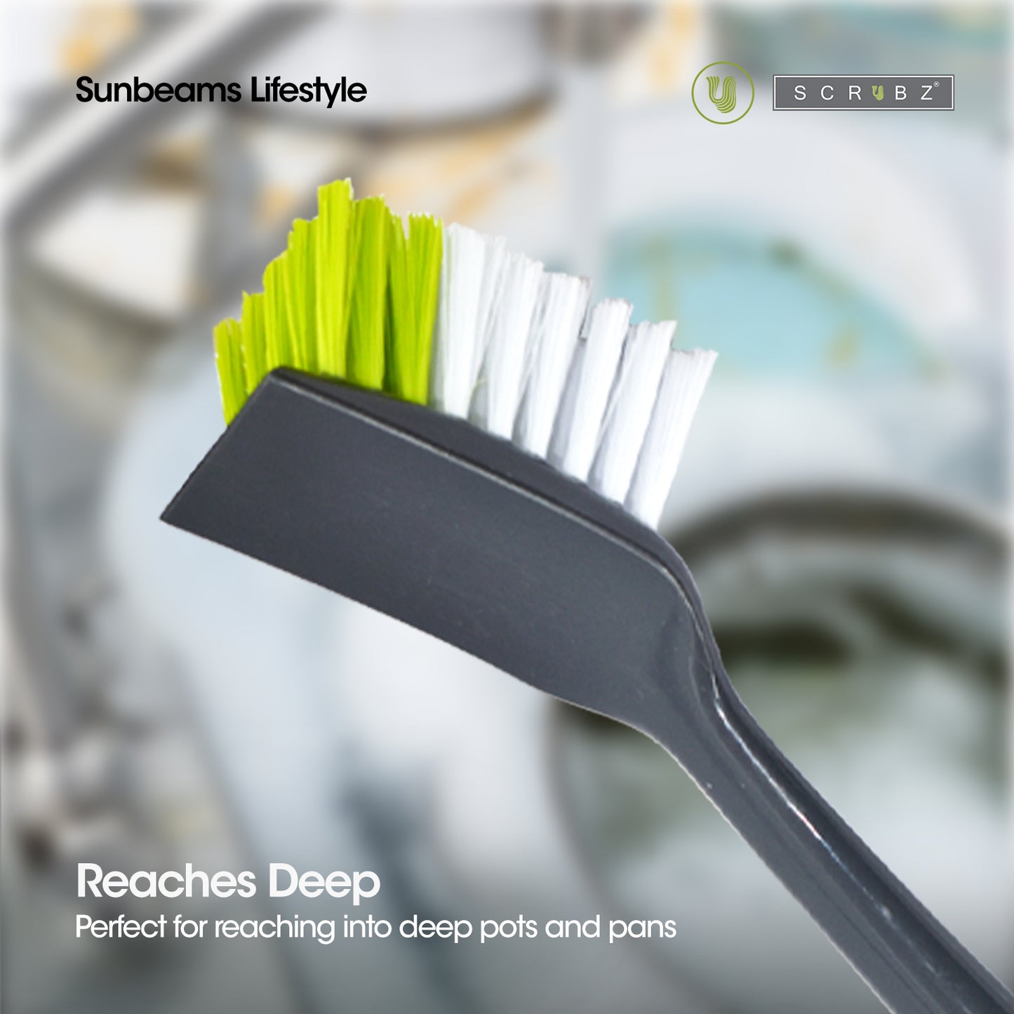 SCRUBZ Premium Dish Brush with Handle