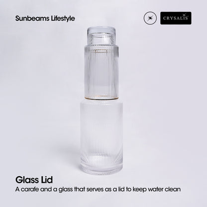 CRYSALIS Premium Ripple Carafe with Glass  790ml | 26.7oz