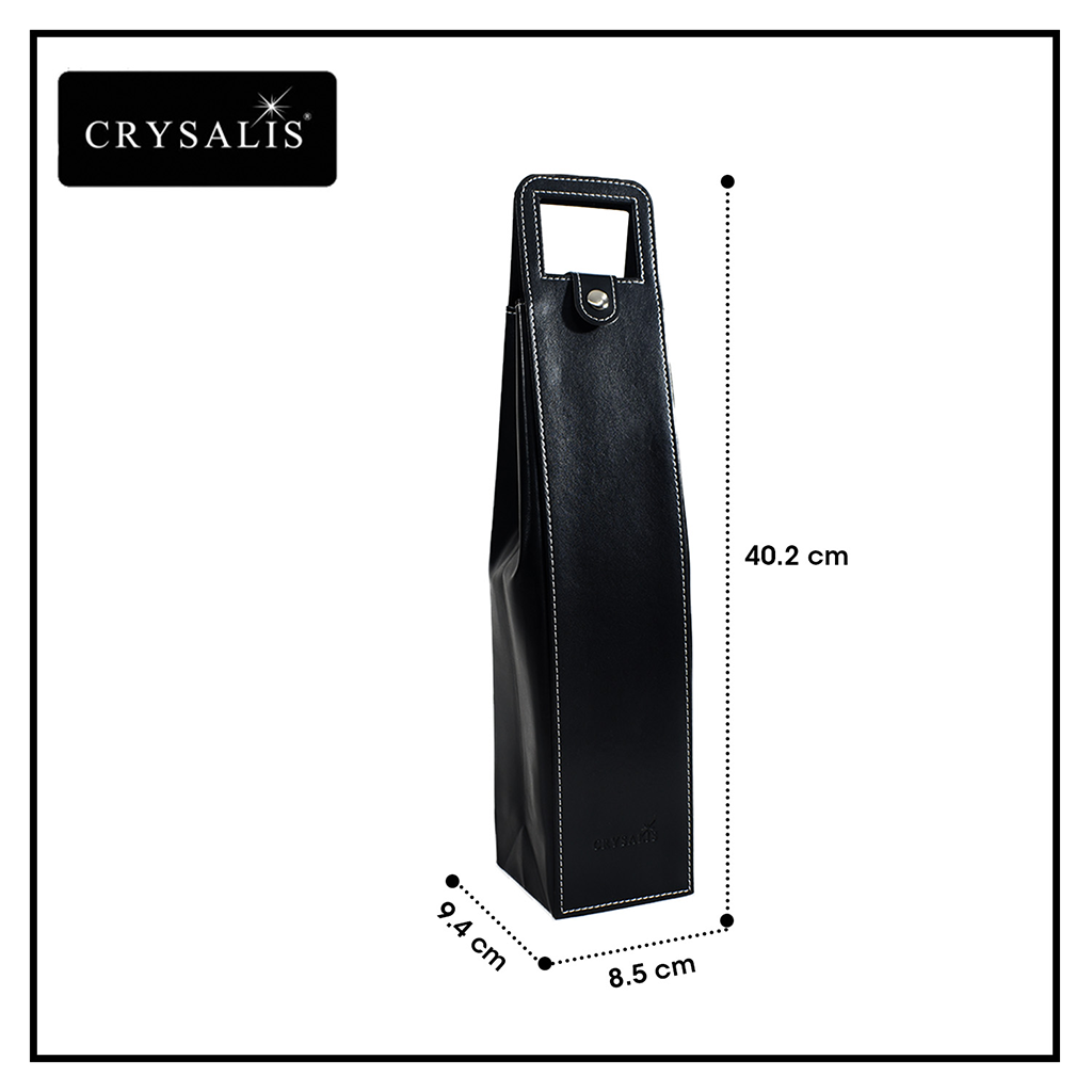 CRYSALIS Premium Wine Bag with Handle for 1 Bottle Stain Resistant Modern Italian Design Amazing Gift Idea For Any Occasion!