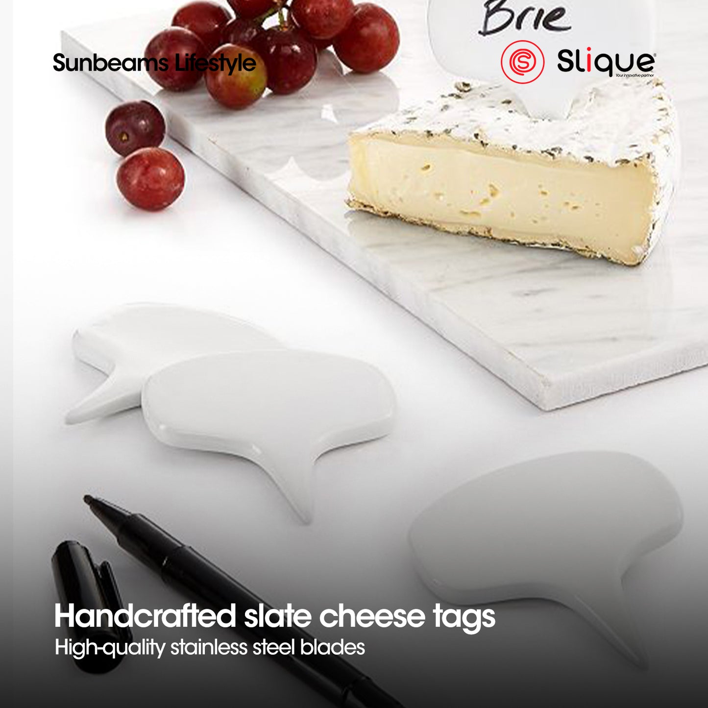 SLIQUE Porcelain Cheese Marker [Set of 6]