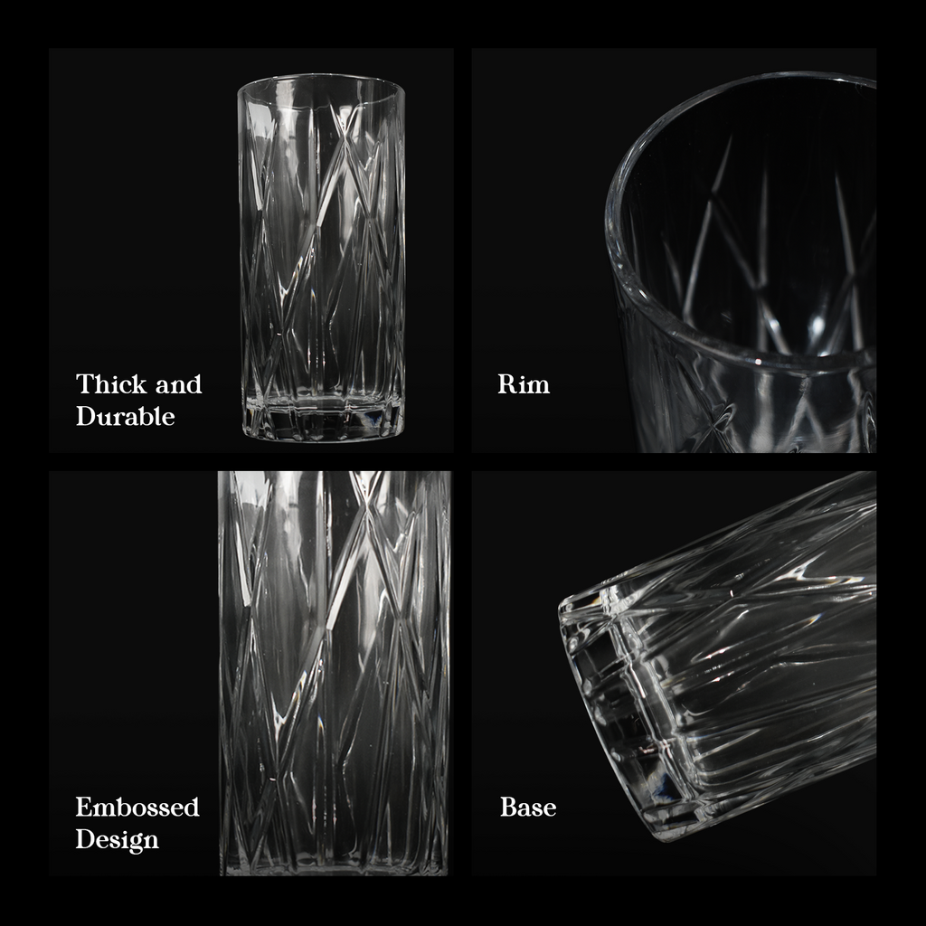CRYSALIS Royalty Highball Glass 4pcs Set 390ml | 14oz